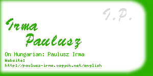 irma paulusz business card